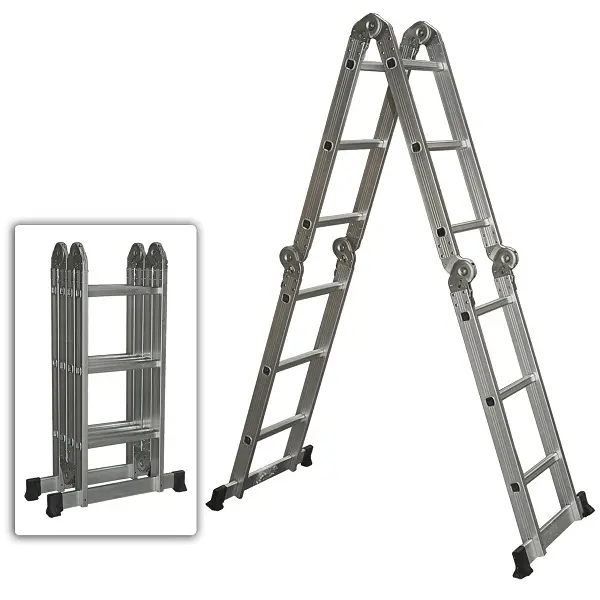 Multi purpose lightweight aluminum folding ladder