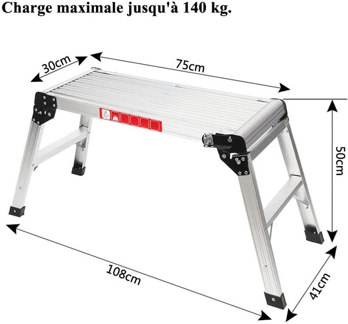 Adjustable Multi Purpose Work Platform Ladder