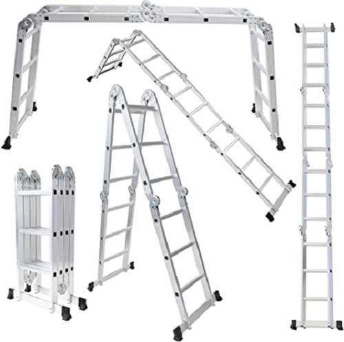 Multi purpose lightweight aluminum folding ladder