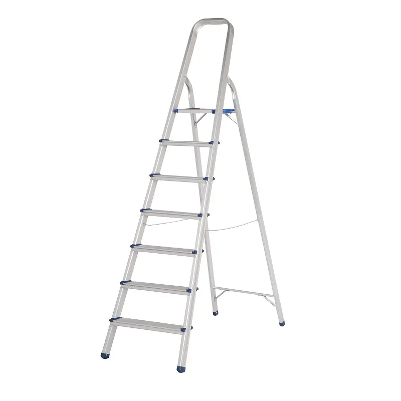 5 step aluminium domestic folding household ladder with shrink wrapped supplier price