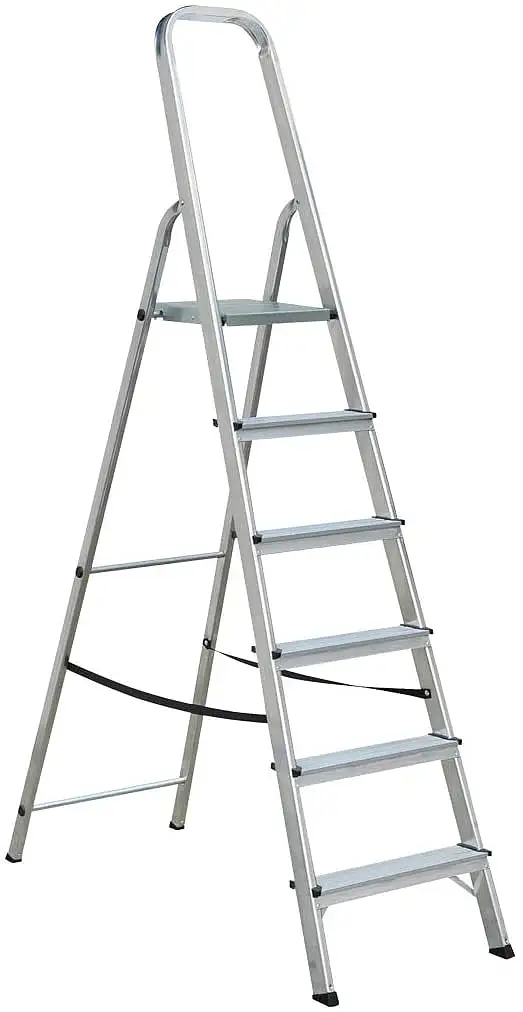 Step Ladder 6 Step - Non Slip Treads - Ladder Made from Lightweight Aluminium Certified to BS EN 131 manufacturer