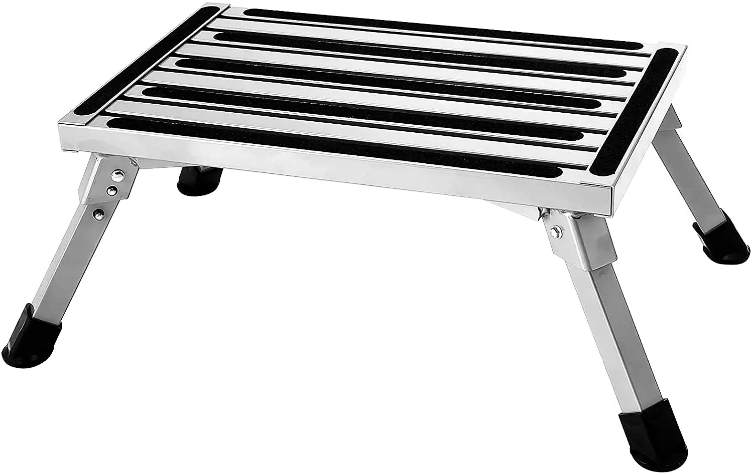 Plataforma plegable de aluminio plataforma escalera RV taburete con superficies impermeables y pies de caucho