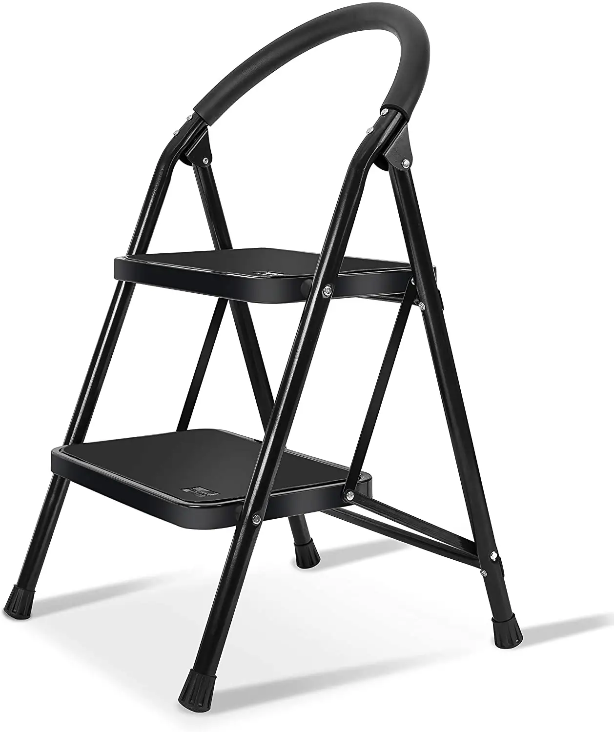 Lightweight 2 Step Ladder Step Stool Heavy Duty Steel Folding 330lbs Capacity Ladder