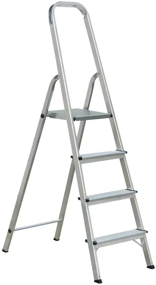 4 Step Aluminium Folding Ladder, Lightweight Aluminium Step Stool