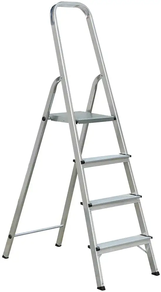 Escaleras plegables de aluminio clase 4, taburetes ligeros de aluminio