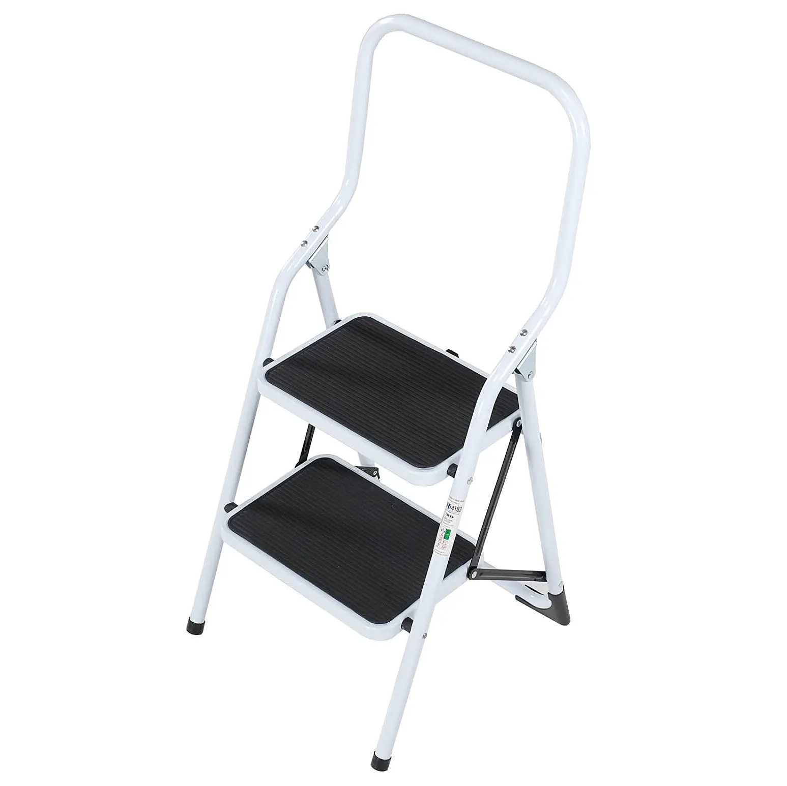 2 Tread Steel Folding Step Stool Ladder With High Handrail, Top Tread Height 480mm Manufacturer in China