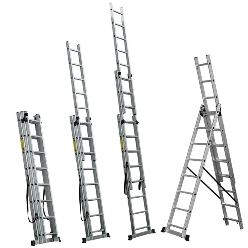 3 escaleras de ampliación 2,2 m de aluminio a 5,1 m de modificación de combinación.